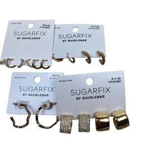 NWT SUGARFIX by Baublebar HOOPS LOT galore set of 8 different gold tone hoops